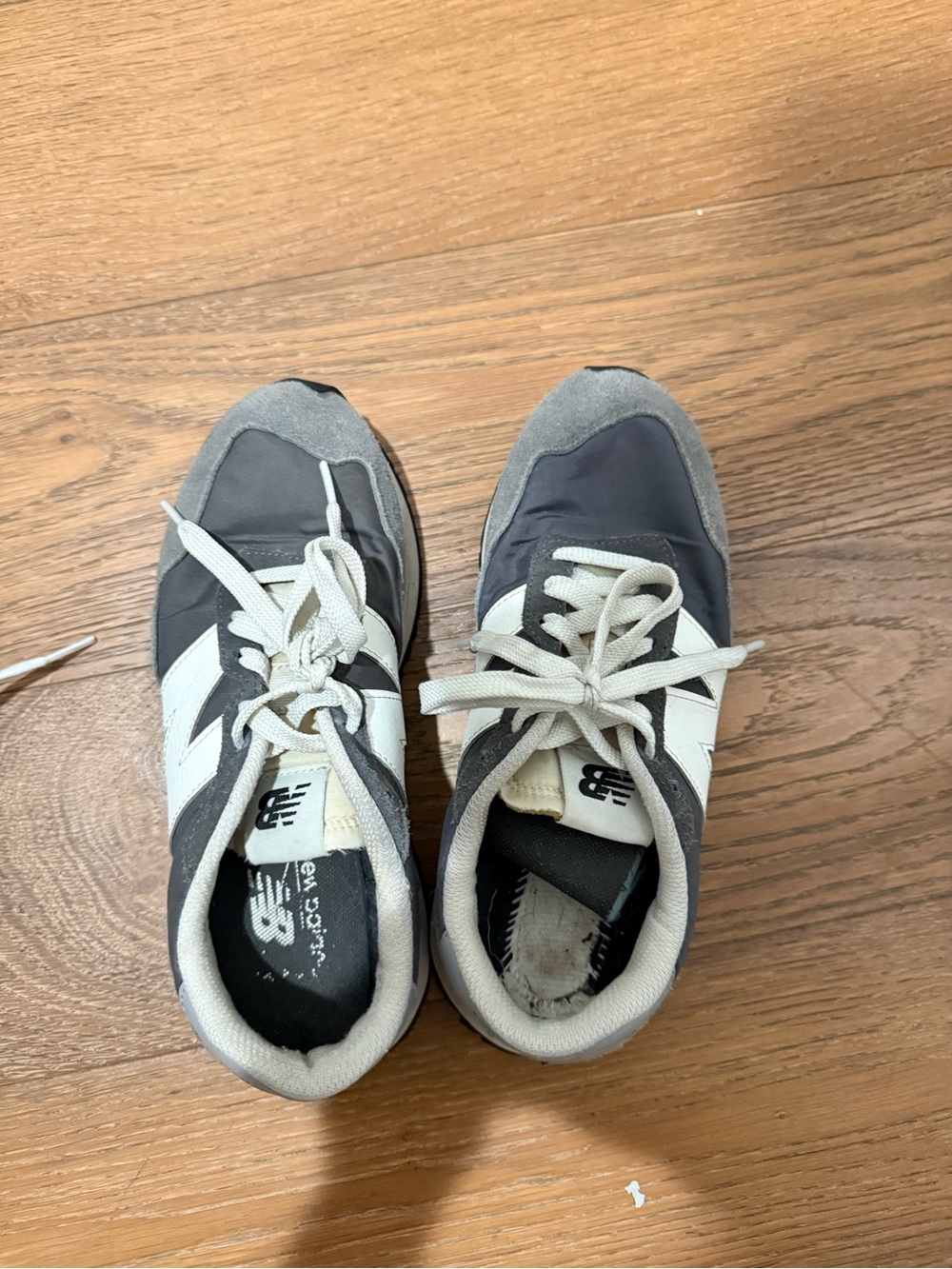 New Balance Grey and White Retro Runner Sneakers - Picture 3 of 3